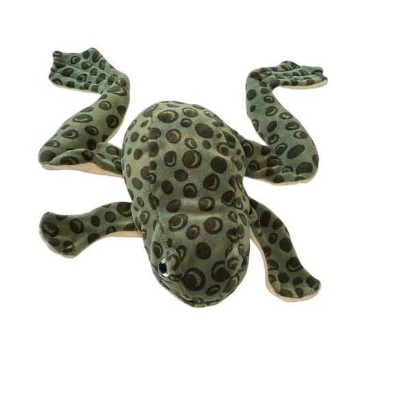 Folktails Green Spotted 13" Plush Spotted‎ Frog Hand Puppet Pre-loved - Picture 1 of 11